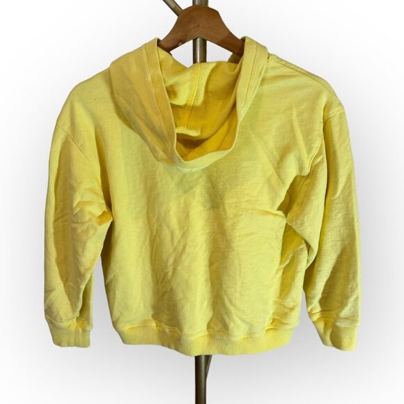 Vince Cropped Hoodie Sweater Cotton Yellow Womens SM - Picture 2 of 8